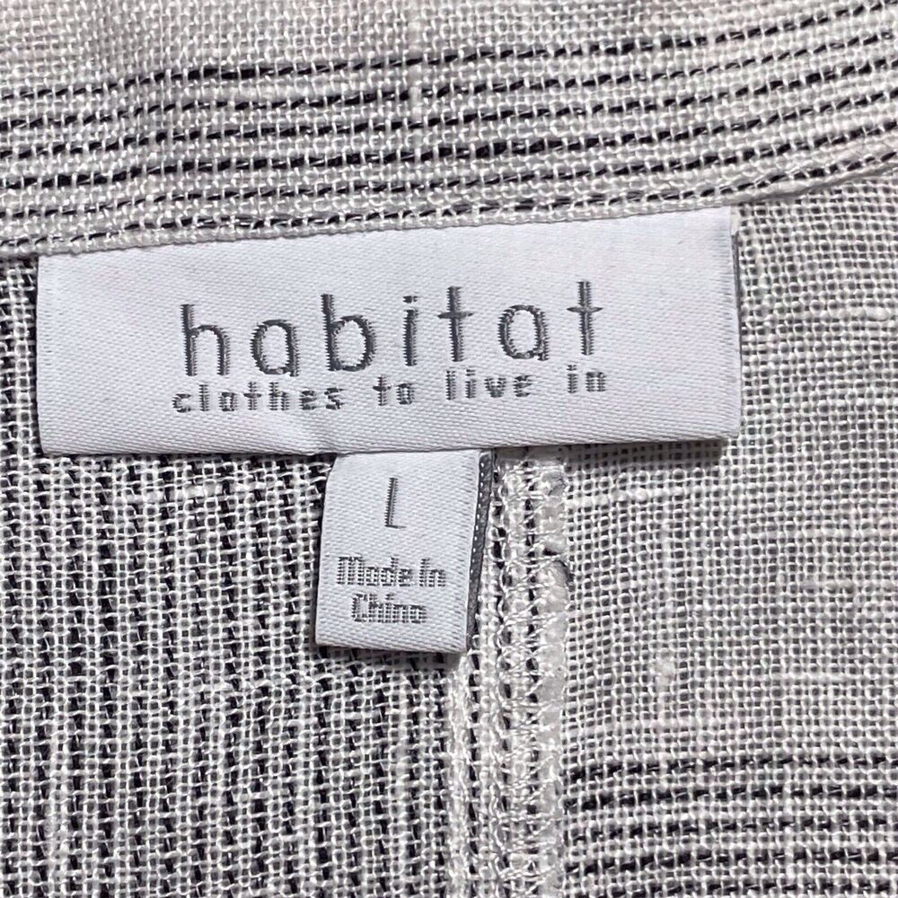 Habitat Linen Striped Lagenlook Top Blouse Relaxed Fit Size Large NWT - Picture 4 of 16